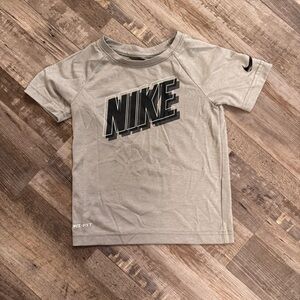 Nike Boys Dri-FIT T-Shirt Gray Logo Tee Size 4T